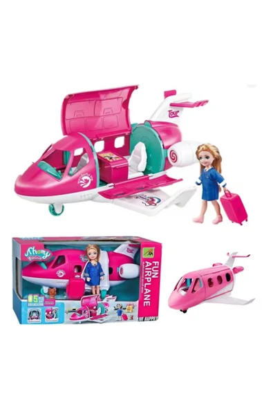 Pasifik Toys Pasifik Pembe Aksesuarlı Uçak - Resim 2