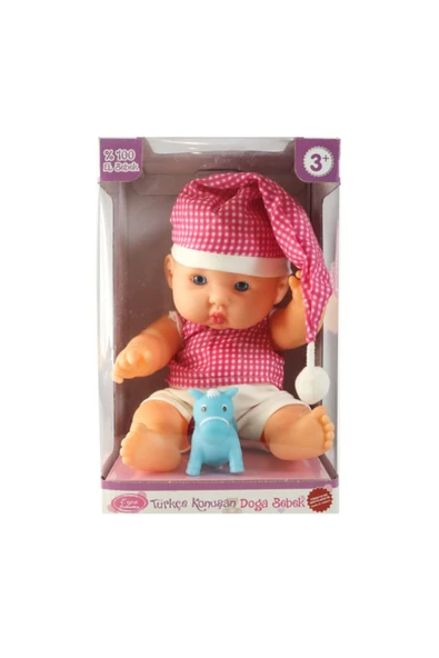 Erpa Oyuncak Doğa Et Bebek Ve Minik Arkadaşı Fuşya Kareli Elbise - 1