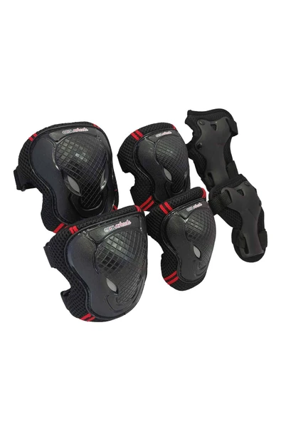 Cool Wheels Çocuk Scooter & Paten Koruma Seti – Kaliteli Dizlik ve Dirseklik Seti (S) Kırmızı FR3771 - 1