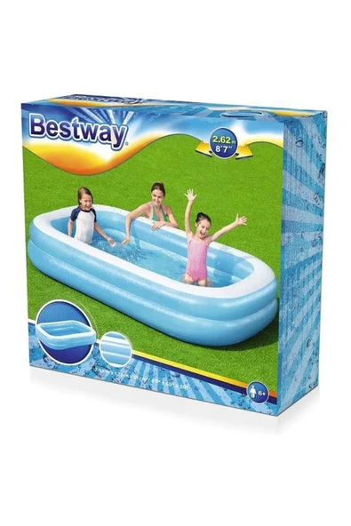 BESTWAY 3 Halkalı Dikdörtgen Havuz 262x175x51 Cm. - 4