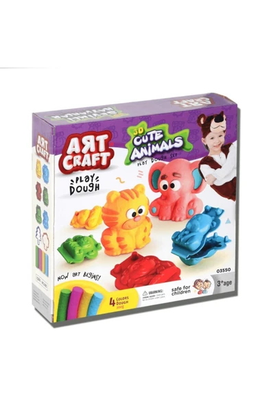 DEDE Art Craft 3d Sevimli Hayvanlar Oyun Hamuru Seti 800gr - 1