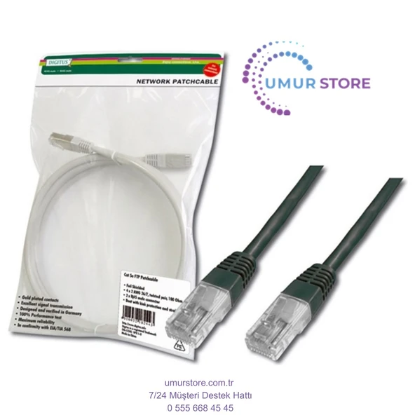 Cat-5e Utp Patch Kablosu, 5 Metre, Awg 26/7, Siyah Renk, 3p Sertifikalı ürün görseli 1