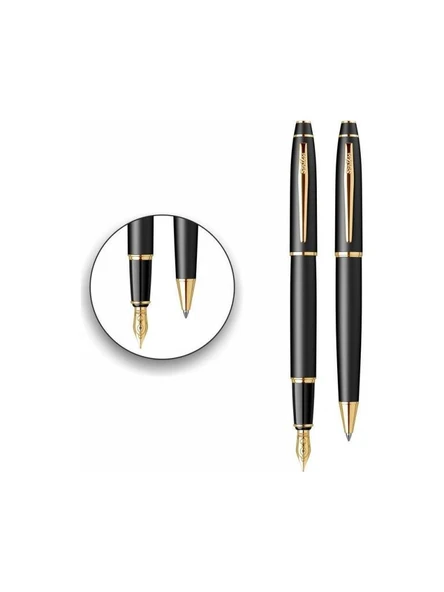 TUKENMEZ+D.KALEM SET SCRIKSS MAT SIYAH ALTIN (35) ürün görseli