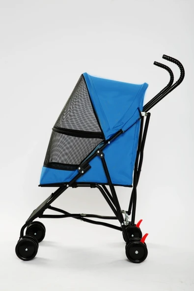 Tommy Evcil Hayvan Arabası Mavi 76.5*44*99cm Max 15kg - Resim 2