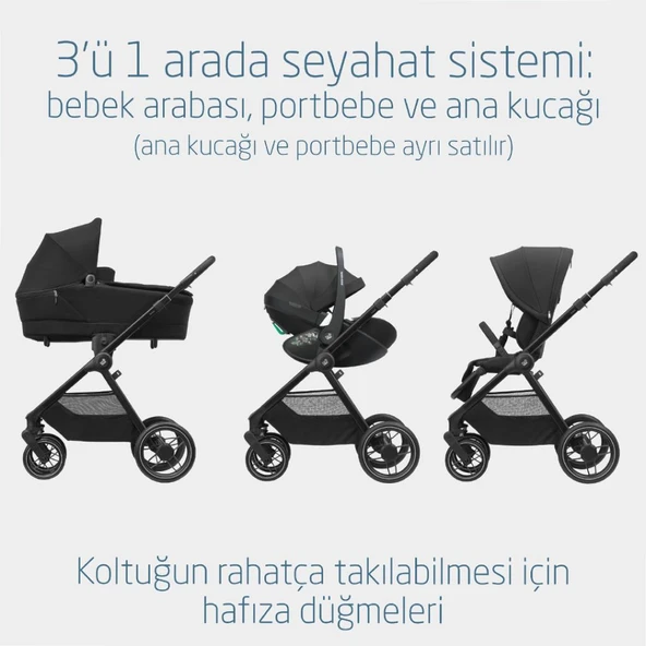 Maxi-Cosi Oxford-Pebble 360 Pro Çift Yönlü Seyahat Sistem Bebek Arabası Twillic Black - Resim 6