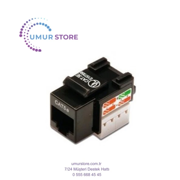 Cat5e Keystone Jack Siyah Renk Rj-45 ürün görseli 1