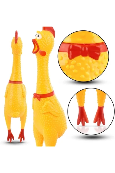 TUENGİ STORE Büyük Boy Öten Çığlık Atan Horoz Tavuk Shrilling Chicken Kedi Köpek Oyuncağı - 6