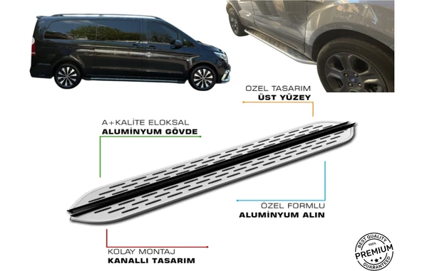 MERCEDES VİTO W447 CAMLI VAN UZUN ŞASE ARACA ÖZEL PRV1 YAN BASAMAK 2016 2017 2018 2019 2020 2021 2022 2023 2024 ürün görseli 1