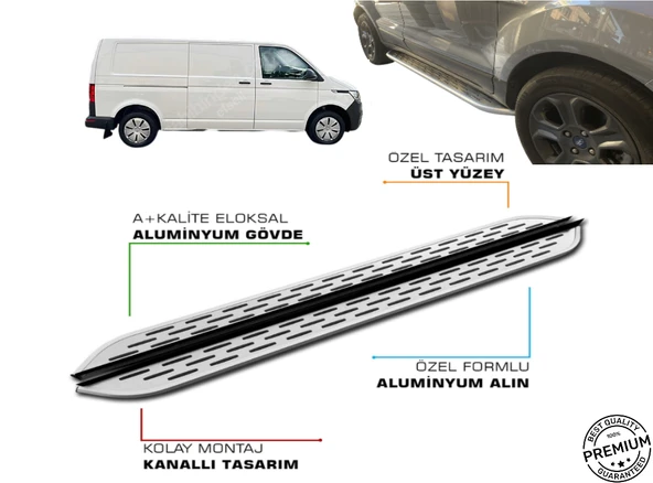 T6 TRANSPORTER PANEL UZUN ŞASE ARACA ÖZEL PRV1 YAN BASAMAK 2016 2017 2018 2019 2020 2021 2022 2023 2024 ürün görseli 1