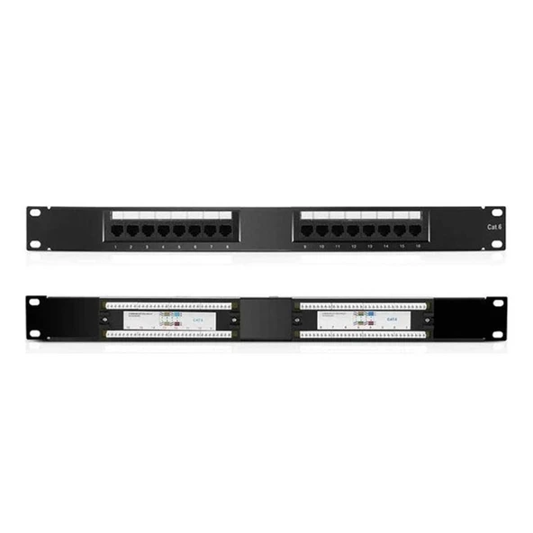 16 port cat6 patch panel 16 port ethernet panel - Resim 3