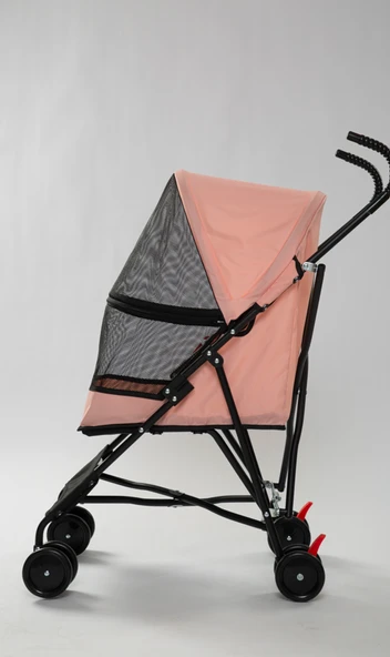 Tommy Evcil Hayvan Arabası Pembe 60*43*94cm Max 15kg - Resim 2