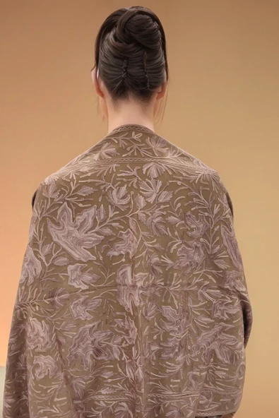 Omuz Şal Ipek Işlemeli Paşmina Şal Kaşmir - 2