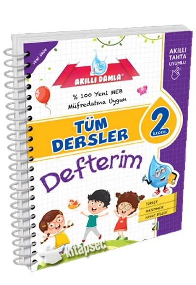 2 Sınıf Akıllı Damla Tüm Dersler Defterim Damla Yayınevi ürün görseli