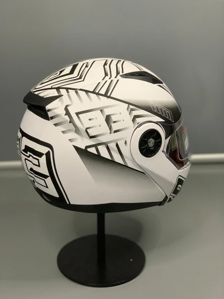 Jk 115 Güneş Vizörlü Çene Açılır Kask Z3 WHİTE - 6