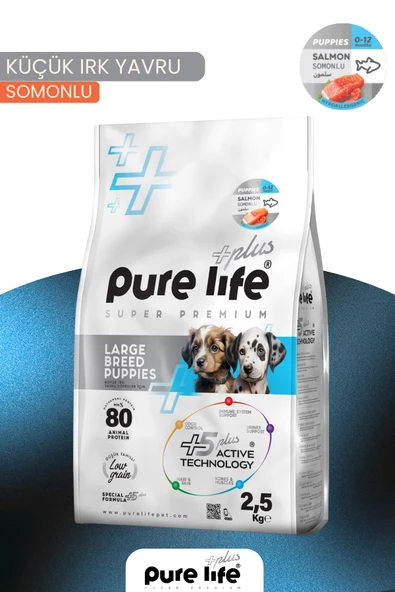 PURELİFE PLUS SOMONLU BÜYÜK IRK YAVRU KÖPEK MAMASI 2.5KG