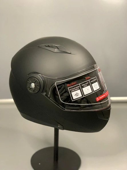 Jk 115 Güneş Vizörlü Çene Açılır Kask Matt Black