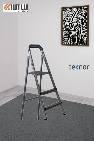 Kutlu Dayanıklı 2+1 Metal Basamaklı Merdiven - 6