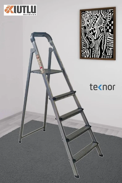 Kutlu Dayanıklı 4+1 Metal Basamaklı Merdiven - 7