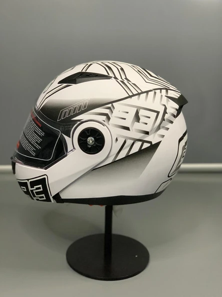 Jk 115 Güneş Vizörlü Çene Açılır Kask Z3 WHİTE - 3