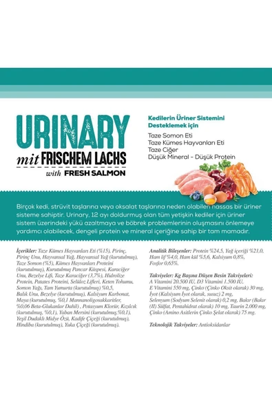 Nutri Feline Urinary Böbrek Sağlığı Destekleyici Somonlu Düşük Tahıllı Yetişkin Kedi Maması 2 Kg - 2