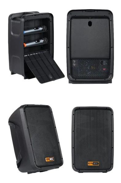 Hepa Merz Potent Kompakt Portatif Ses Sistemi Mixer Çift Hoparlör ve Çift Mikrofon 1000W - 2