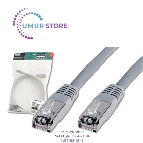 Cat. 5e Sf-Utp Patch Kablo, 2 Metre, Awg 26, Gri Renk