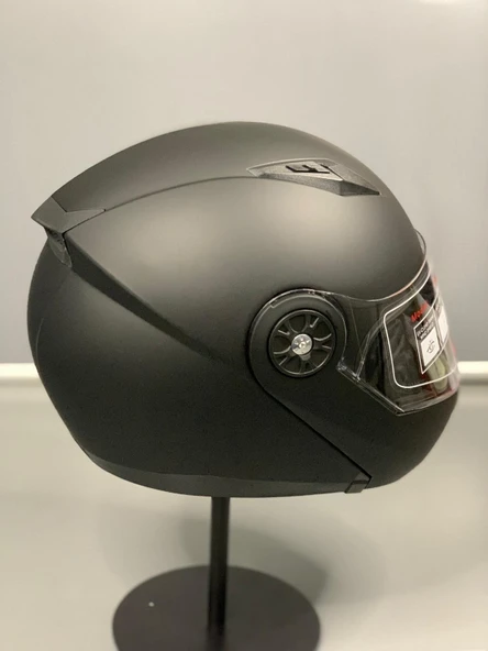 Jk 115 Güneş Vizörlü Çene Açılır Kask Matt Black - 6