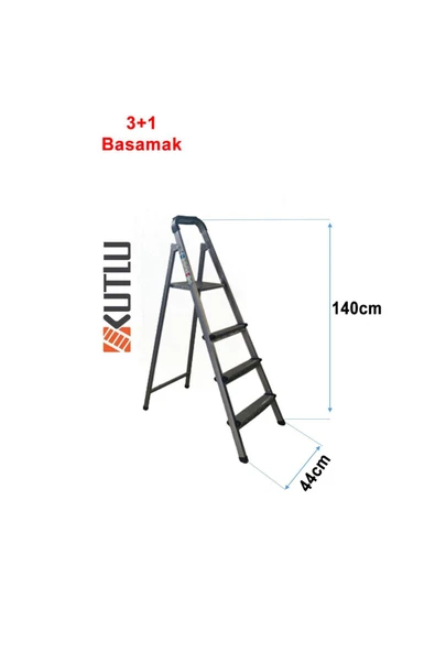 Kutlu Dayanıklı 3+1 Metal Basamaklı Merdiven - 2