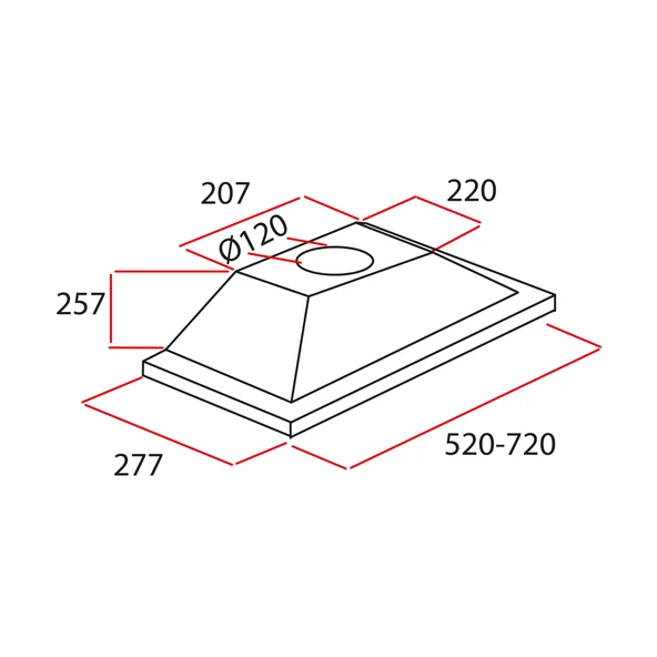 ALVEUS F9 INOX GÖMME ASPİRATÖR(52cm) - 2