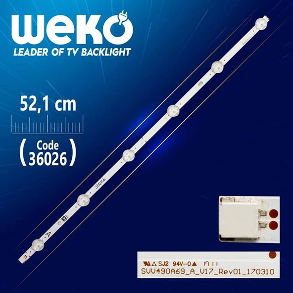 SVV490A69_A_V17_REV01_170310 - 6 LENSLİ 52.1 CM - Tv Led Bar ( Tvnizin içindeki led barla aynısı olduğunu görmeden almayınız. Led bar ürünlerinde paket açıldığında iade kabul edilmemektedir. ) ürün görseli 1