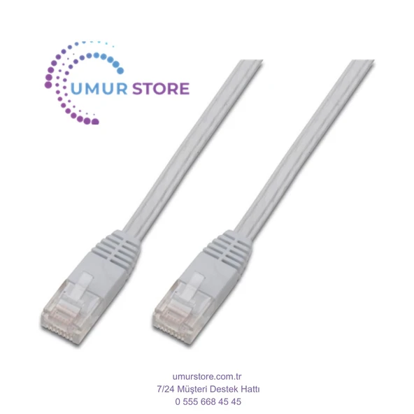 Yassı Patch Kablo, Utp, Cat. 5e, 7.5 Metre, Awg 30/7, Beyaz Renk ürün görseli 1