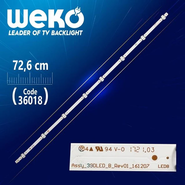 ASSY_39DLED_B_REV01_161207 - 8 LEDLİ 72.6 CM - Tv Led Bar ( Tvnizin içindeki led barla aynısı olduğunu görmeden almayınız. Led bar ürünlerinde paket açıldığında iade kabul edilmemektedir. ) ürün görseli 1