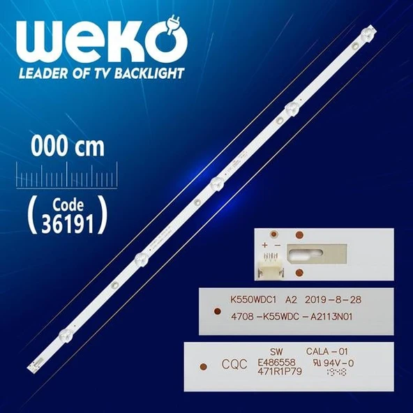 K550WDC1 A2 4708-K550WD-A2113N01 5 Ledli 6V Tv Led Bar ( Tvnizin içindeki led barla aynısı olduğunu görmeden almayınız. Led bar ürünlerinde paket açıldığında iade kabul edilmemektedir. ) ürün görseli