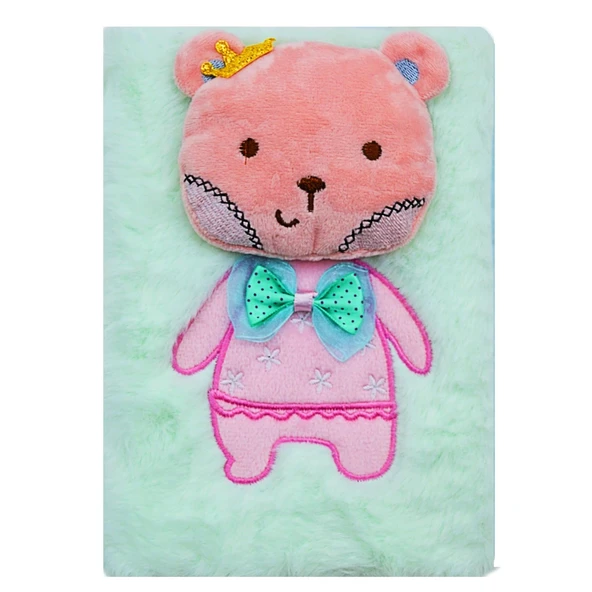 Gen-Of Çizgili Pijamalı Hayvan Peluş Hatıra Ve Not Defteri A5 Çizgili 80 Yaprak (PD111) - Resim 2