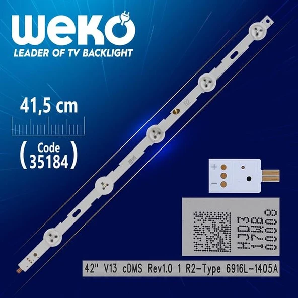 42'' V13 CDMS REV1.0 R2-TYPE - 6916L-1405A - 41.5 Cm 5 Ledli - (WK-487) Tv Led Bar ürün görseli 1