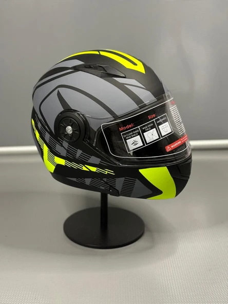 Jk 115 Güneş Vizörlü Çene Açılır Kask Z1 YELLOW