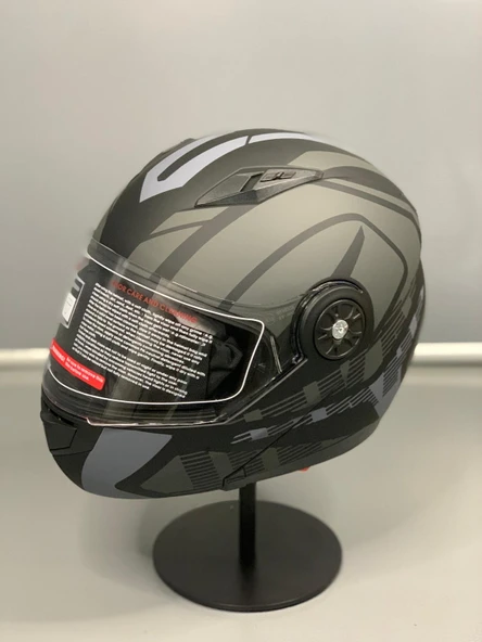 Jk 115 Güneş Vizörlü Çene Açılır Kask Z1 Grey - 2