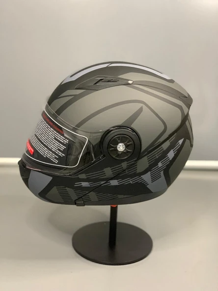 Jk 115 Güneş Vizörlü Çene Açılır Kask Z1 Grey - 3