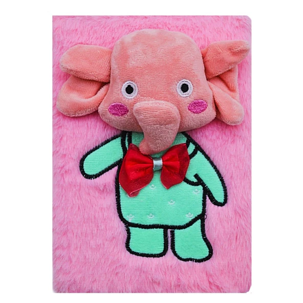 Gen-Of Çizgili Pijamalı Hayvan Peluş Hatıra Ve Not Defteri A5 Çizgili 80 Yaprak (PD111) - Resim 3