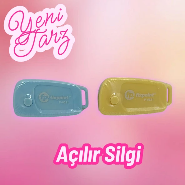 Fixpoint 0621 Sarı - Mavi Açılır Anahtarlık Yumuşak Silgi (2 Adet) - 5