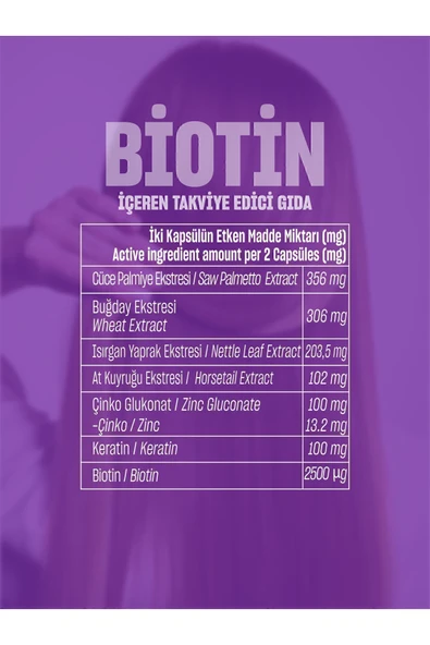 Talya Biotin Içeren Takviye Edici Gıda, 60 Kapsül - Resim 2
