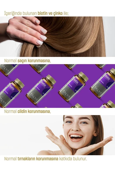 Talya Biotin Içeren Takviye Edici Gıda, 60 Kapsül - Resim 3