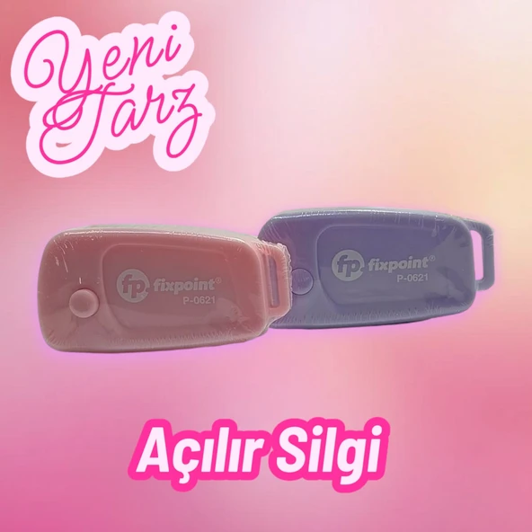 Fixpoint 0621 Pembe - Mor Açılır Anahtarlık Yumuşak Silgi (2 Adet) - 4