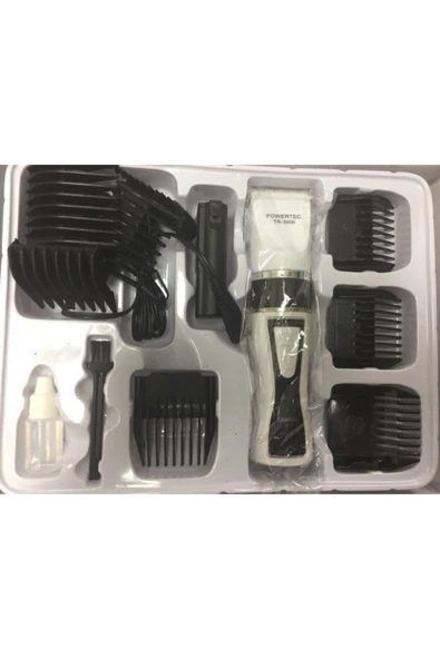 POWERTEC Tr3500 Tr-3500 Tıraş Makinesi 8 Tarak Çift Bataryalı 2 Yıl Garantili - 4