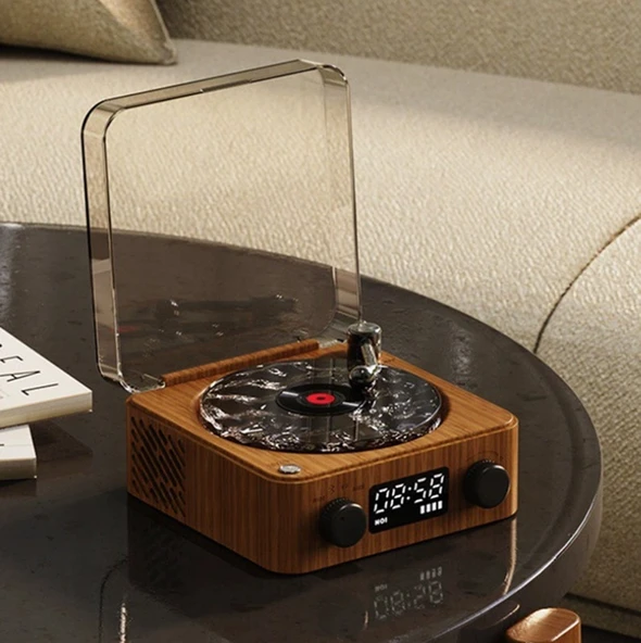 Mini Pikap Görünümlü Nostaljik Bluetooth Hoparlör - Gece Lambası BT-SD-AUX + Dalga Sesi Modu ürün görseli