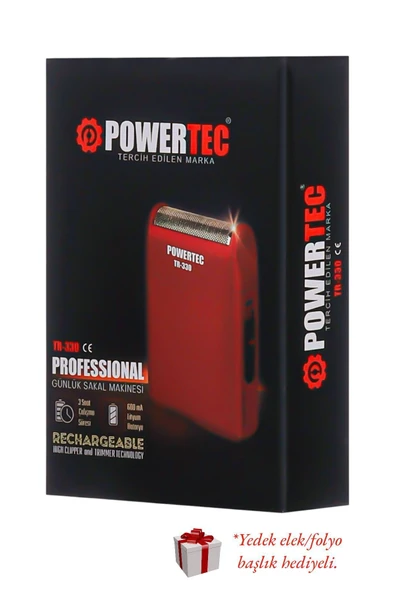 POWERTEC TR-330 Profesyonel Şarjlı Günlük Sakal Tıraş Makinesi Sinekkaydı Tıraş ve Erkek Bakım - 1