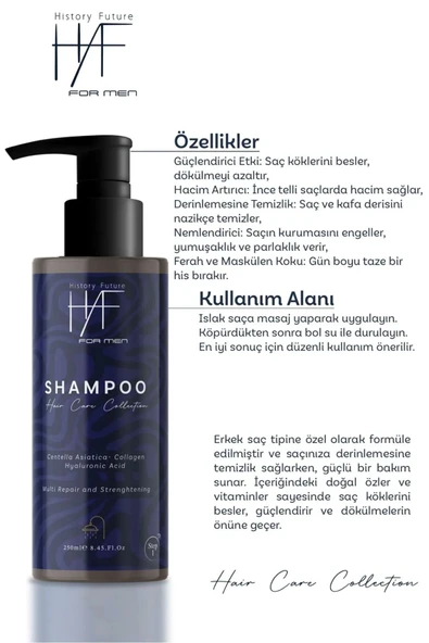 History And Future Vitamin Ve Protein Destekli Saç Dökülmesine Karşı Besleyici Nemlendirici Şampuan Seti 250 ml x3 - 5