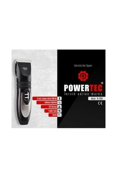 POWERTEC Kuaför Saç Sakal Ense Çift Bataryalı Tıraş Makinesi Tr-6500 - 4