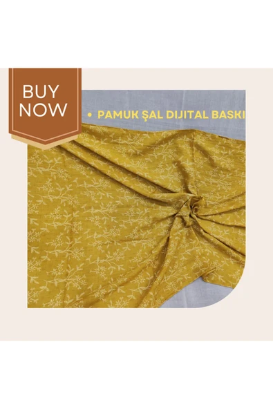 Dijital Baskılı Pamuk Şal - 3