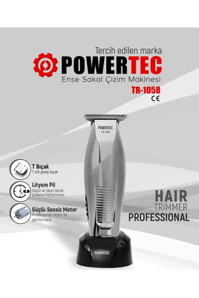 POWERTEC TR-1058 Saç Sakal Ense Vücut Tıraş Makinesi - 2